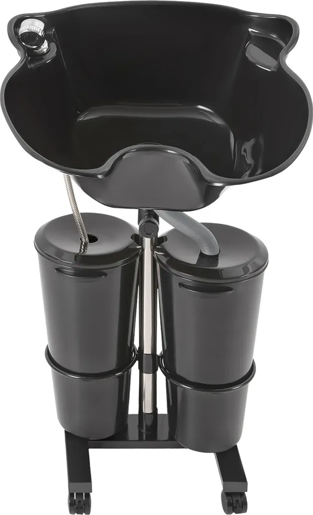 Lave-tête portable noir 1,40m, design double réservoir haute qualité