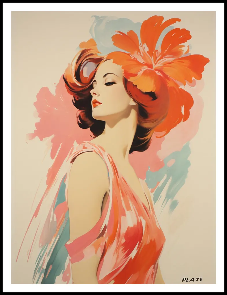 Grande affiche Mélodie florale 75x100 cm : impression haute définition - 2