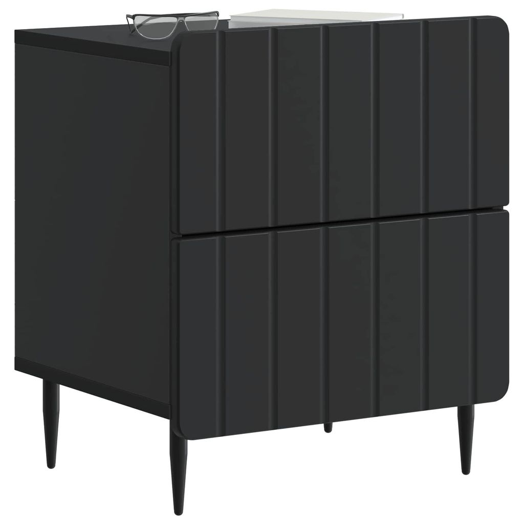 vidaXL Nachttisch 2 pcs Schwarz 43 x 34,5 x 49,5 cm Holzwerkstoff