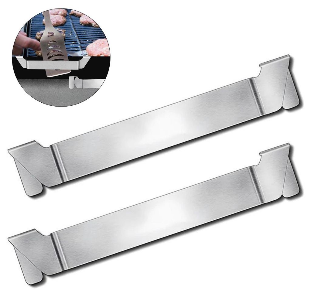 Grill Werkzeughalter Edelstahl 2er Set, Spatelhalter für Grillplatte, rostfrei BBQ Zubehör kompatibel mit Blackstone Camp Chef Royal Gourmet
