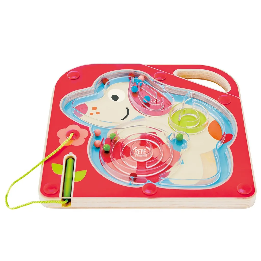 Jeu Éducatif Magnétique pour Enfant Labyrinthe Hape Chien Pepe Rouge