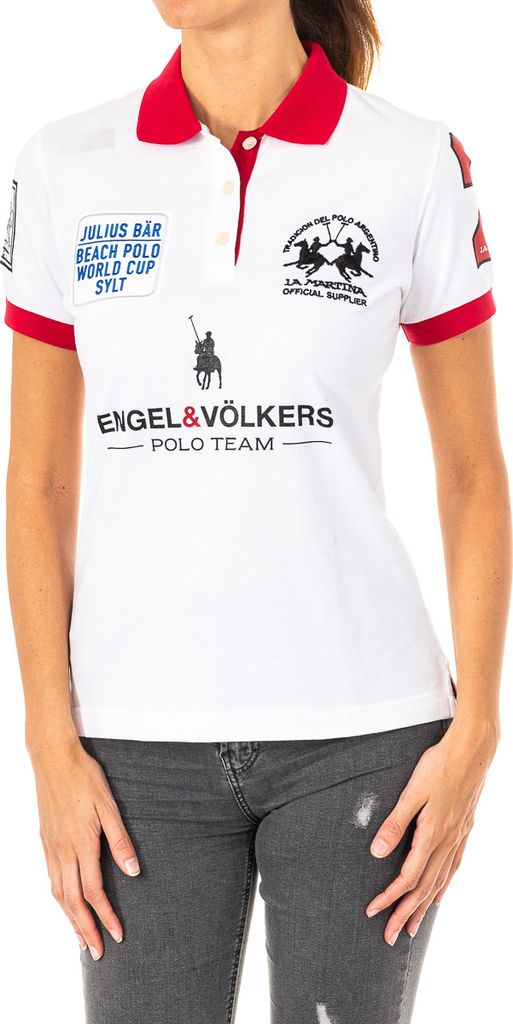 La Martina Damen-Kurzarm-Poloshirt mit Reverskragen 2WPG75
