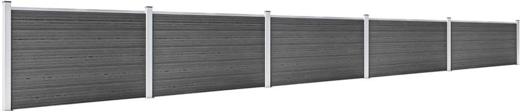 vidaXL Ensemble d'éléments de clôture WPC 872x105 cm Noir Image du produit 