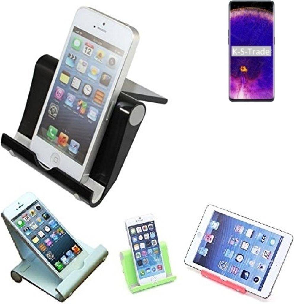 K-S-Trade Handy-Ständer kompatibel mit Oppo Find X5 faltbarer Tischständer Smartphone Tablet Halterung Reise