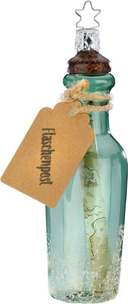 INGE-GLAS Weihnachts-Hänger Flaschenpost ca.13,5 cm | IG-10065S020