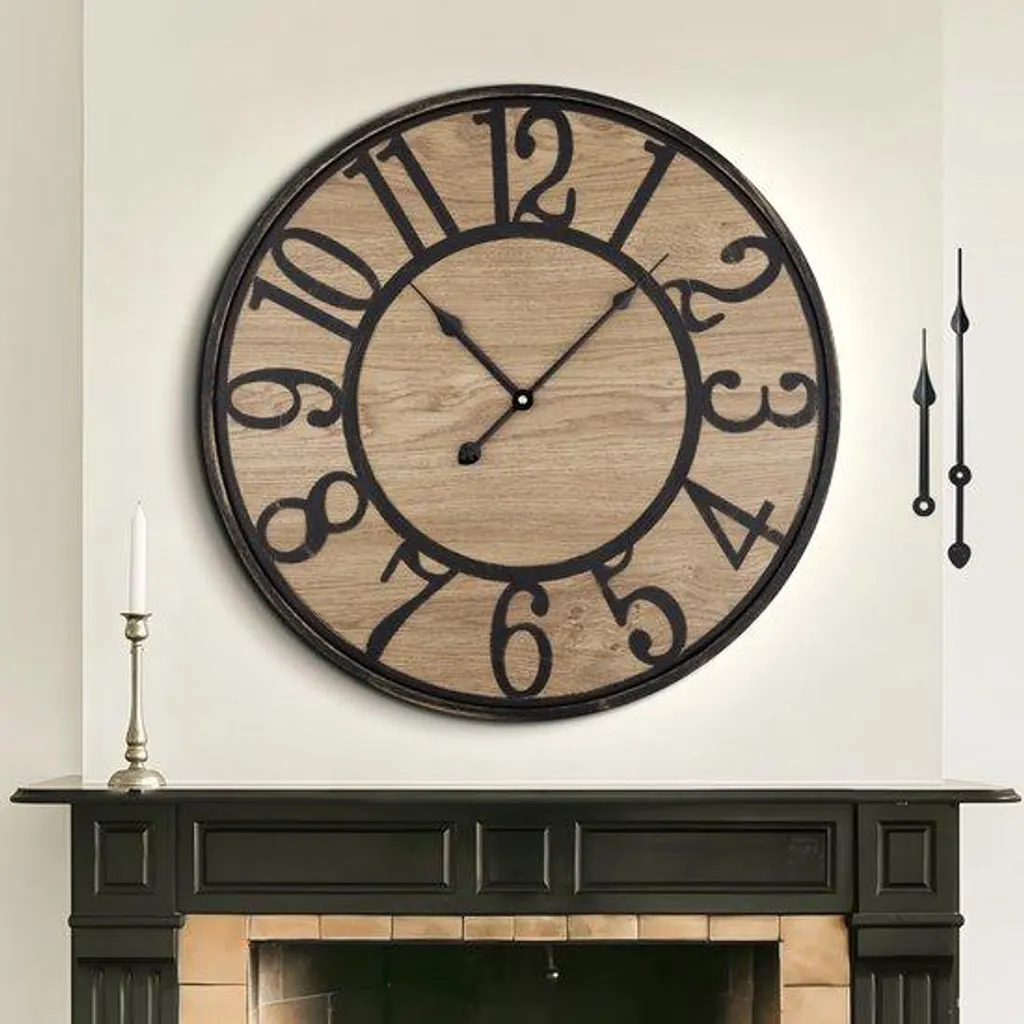 Horloge murale bois sans tic-tac - Grande horloge Stille pour dormir