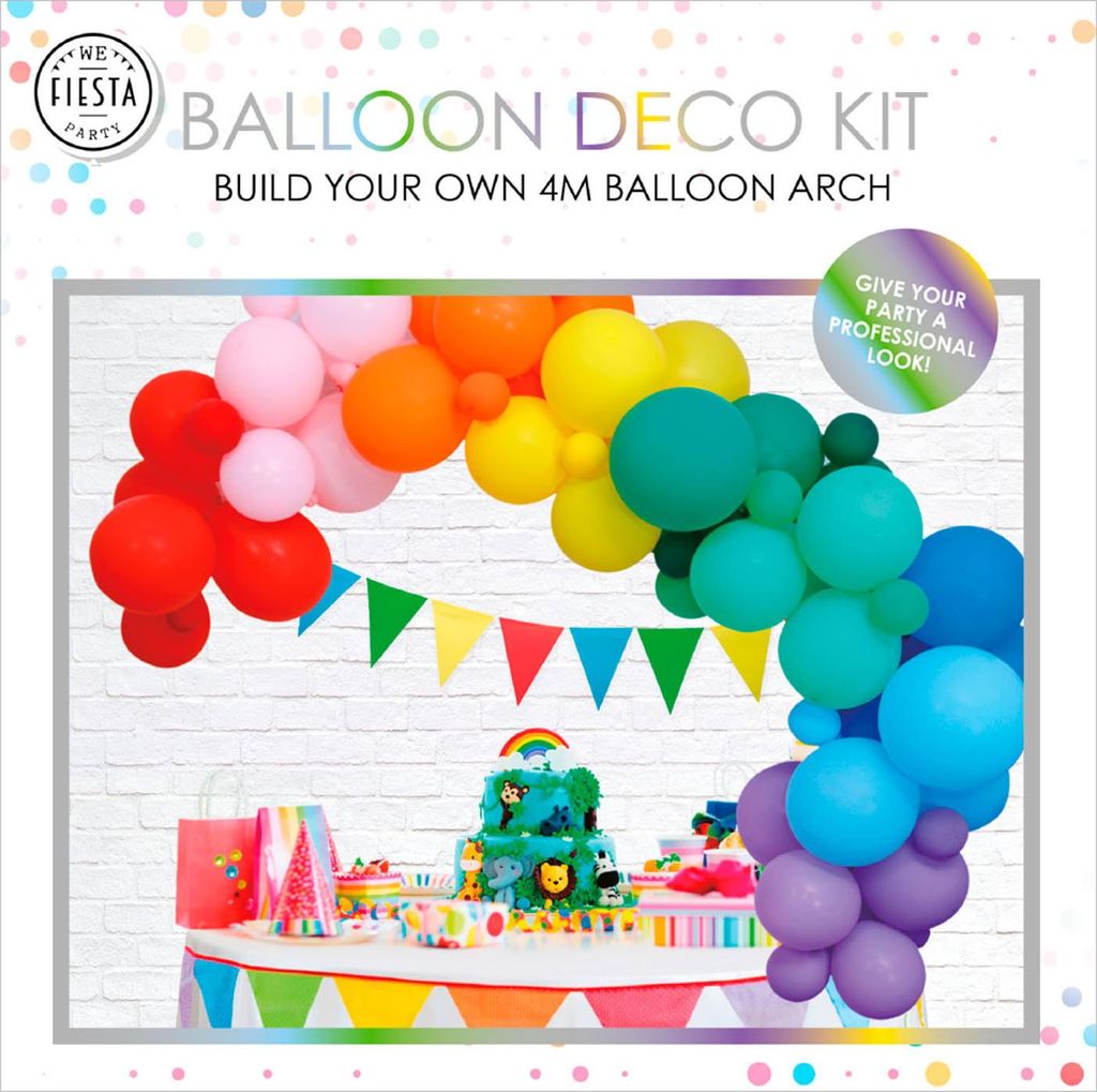 Globos Ballonbogen Regenbogen Set - bunte Partydekoration