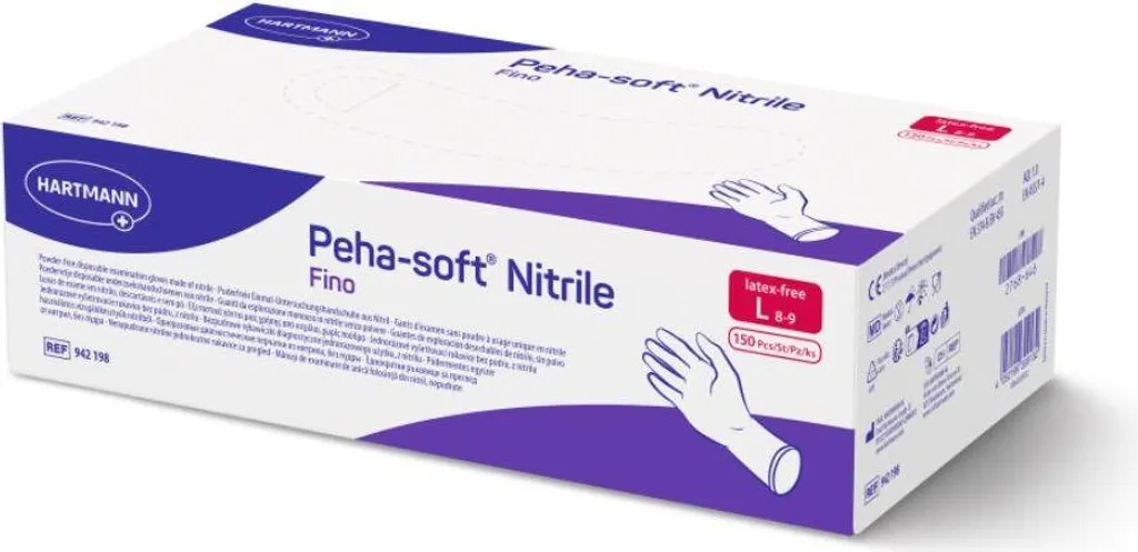 Hartmann Peha-Soft Nitrile Fino L: 150 Guanti per Mani Sensibili