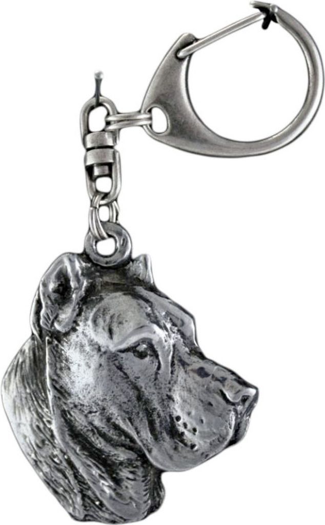 Presa Canario, Kanarische Dogge, Dogo Canario - Versilberter Schlüsselanhänger mit Hund, Handtaschen-Dekoration, Rucksack-Anhänger der Marke Art...
