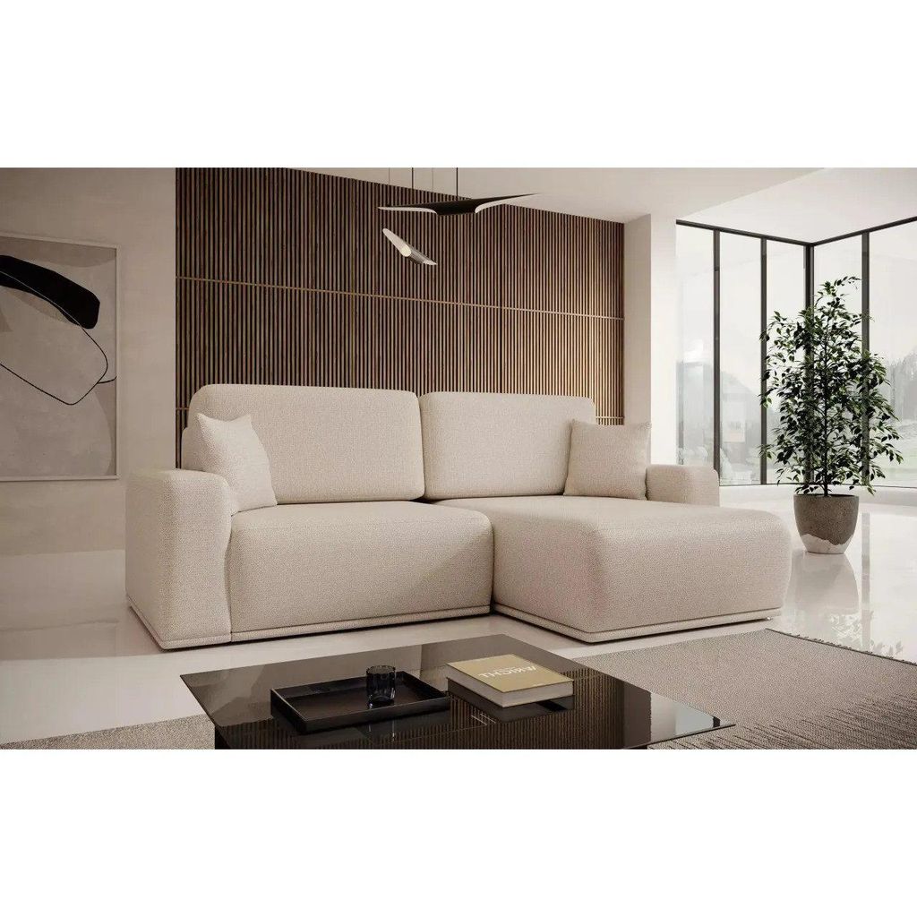 NEXT COLLECTION Ecksofa JOY , Schlaffunktion, mit Bettkasten, lose Rückenkissen, RECHTS, BEIGE
