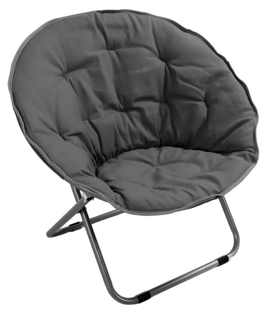 Runder Klappstuhl, übergroßer gepolsterter Moon Chair, weicher, stabiler, tragbarer, faltbarer Campingstuhl für Camping, Strand und Picknick