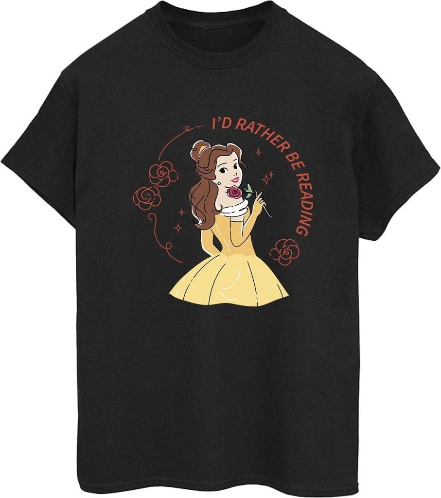 Disney - "Beauty And The Beast I'd Rather Be Reading" T-Shirt für Damen BI14324 (XXL) (Schwarz)