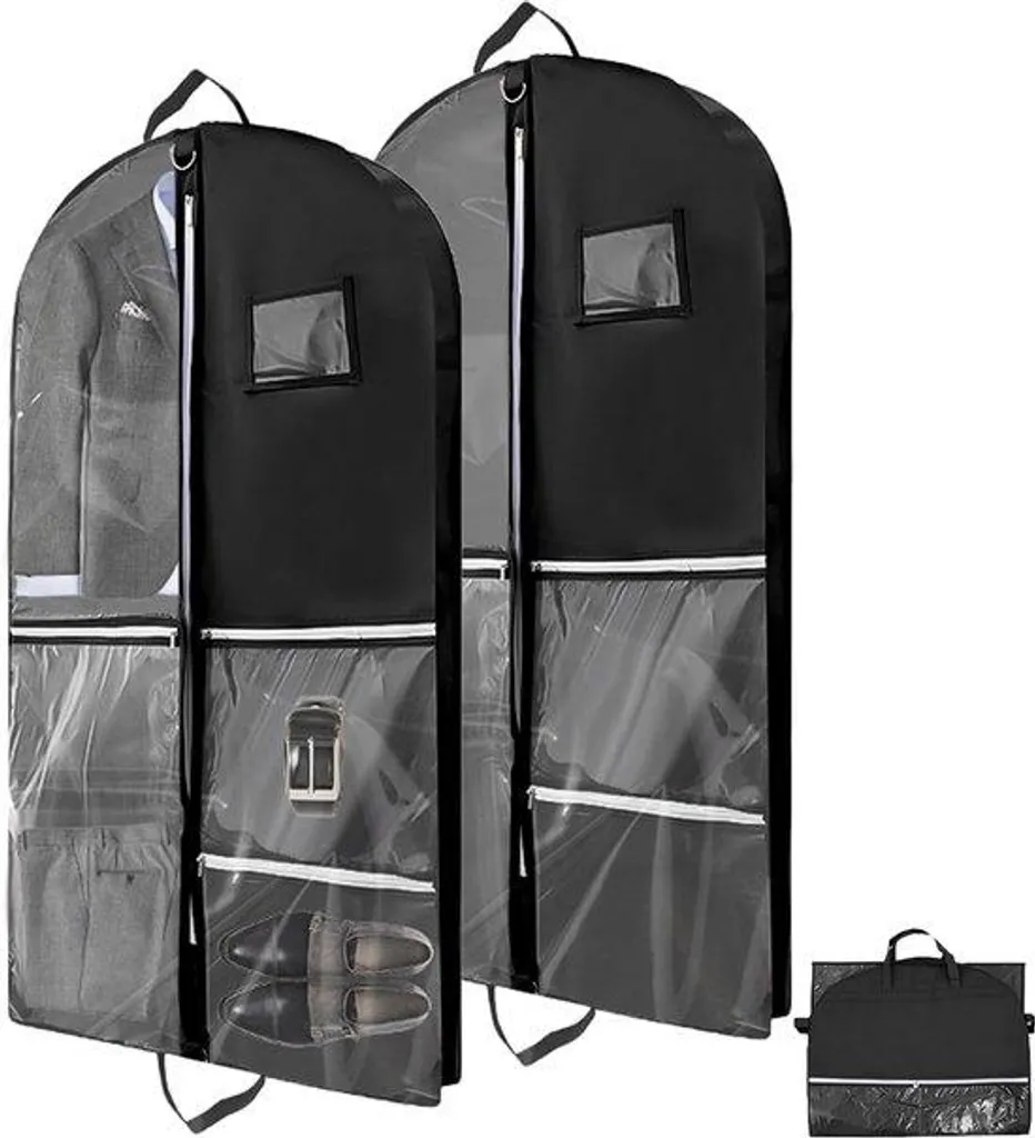 Sac de voyage convertible 2-en-1 et porte-costume noir anti-plis