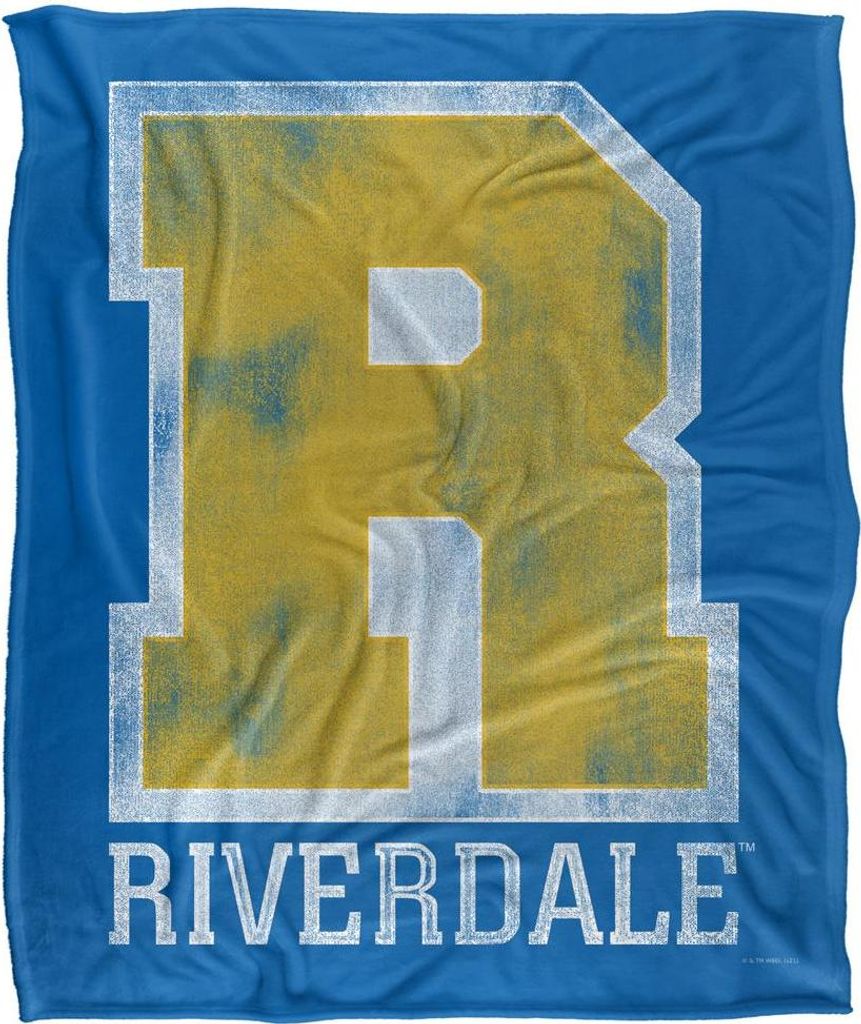 Riverdale - US-College-Jacke Decke, Seidig, Supersoft TV24713 (Einheitsgröße) (Blau/Gelb/Weiß)