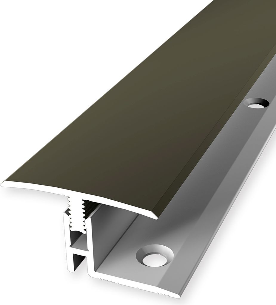 PROVISTON | Übergangsprofil | Parkettausgleich | Breite: 31.5 mm | Höhenausgleich: 12 - 17 mm | Länge: 900 mm | Aluminiumprofil | Bronze | 1 Stück