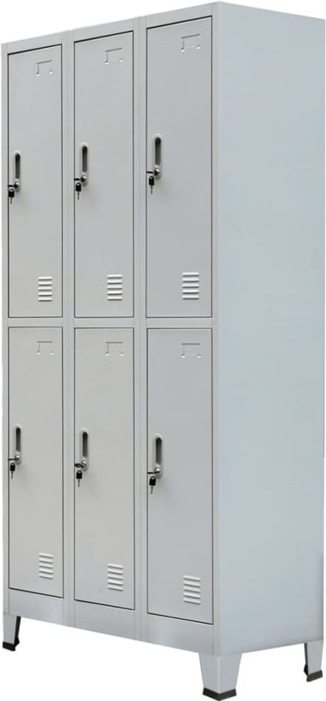 vidaXL Armoire à casiers avec 6 compartiments acier Image du produit 