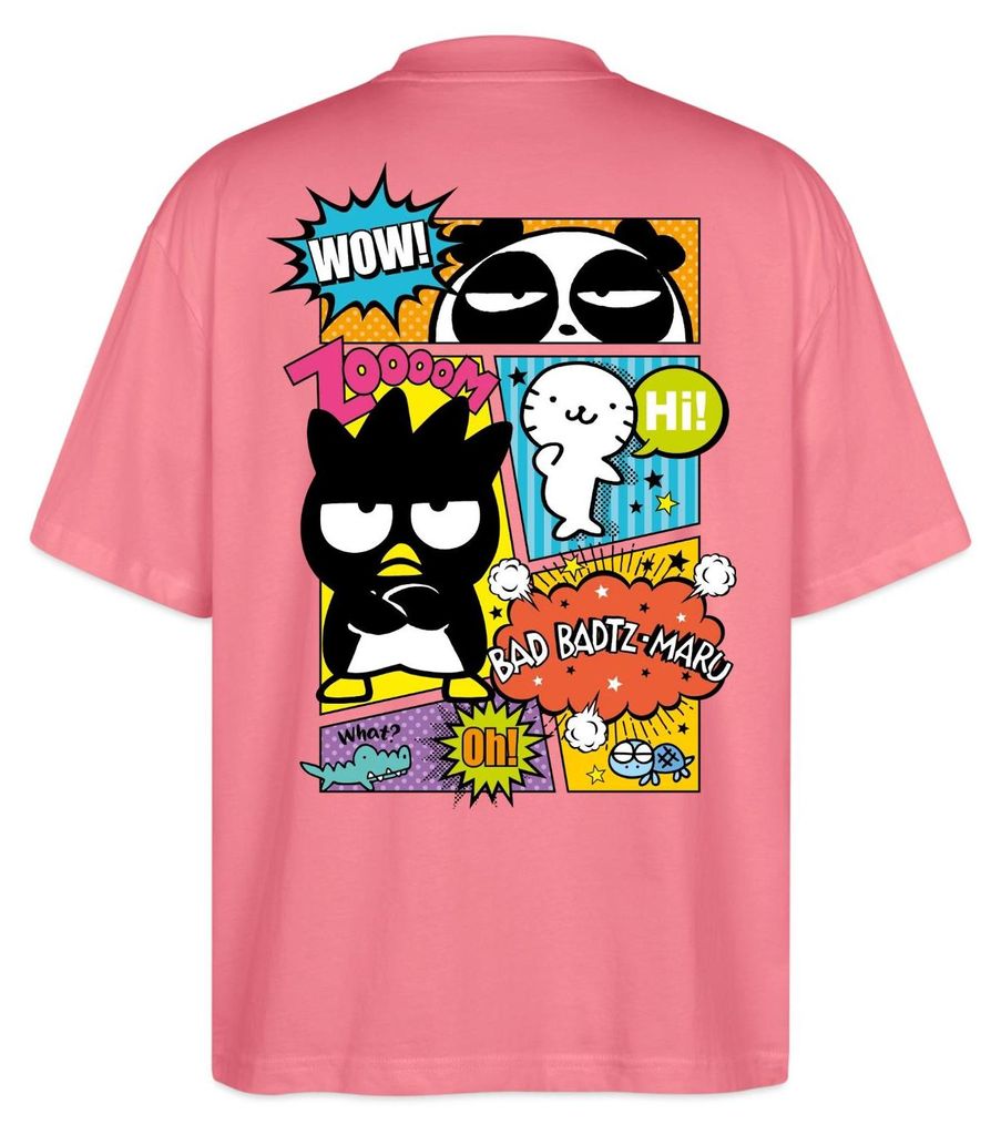 Spreadshirt Bad Badtz-Maru Mit Freunden Im Comic Stil Oversize Uni T-Shirt, XXL, Pink