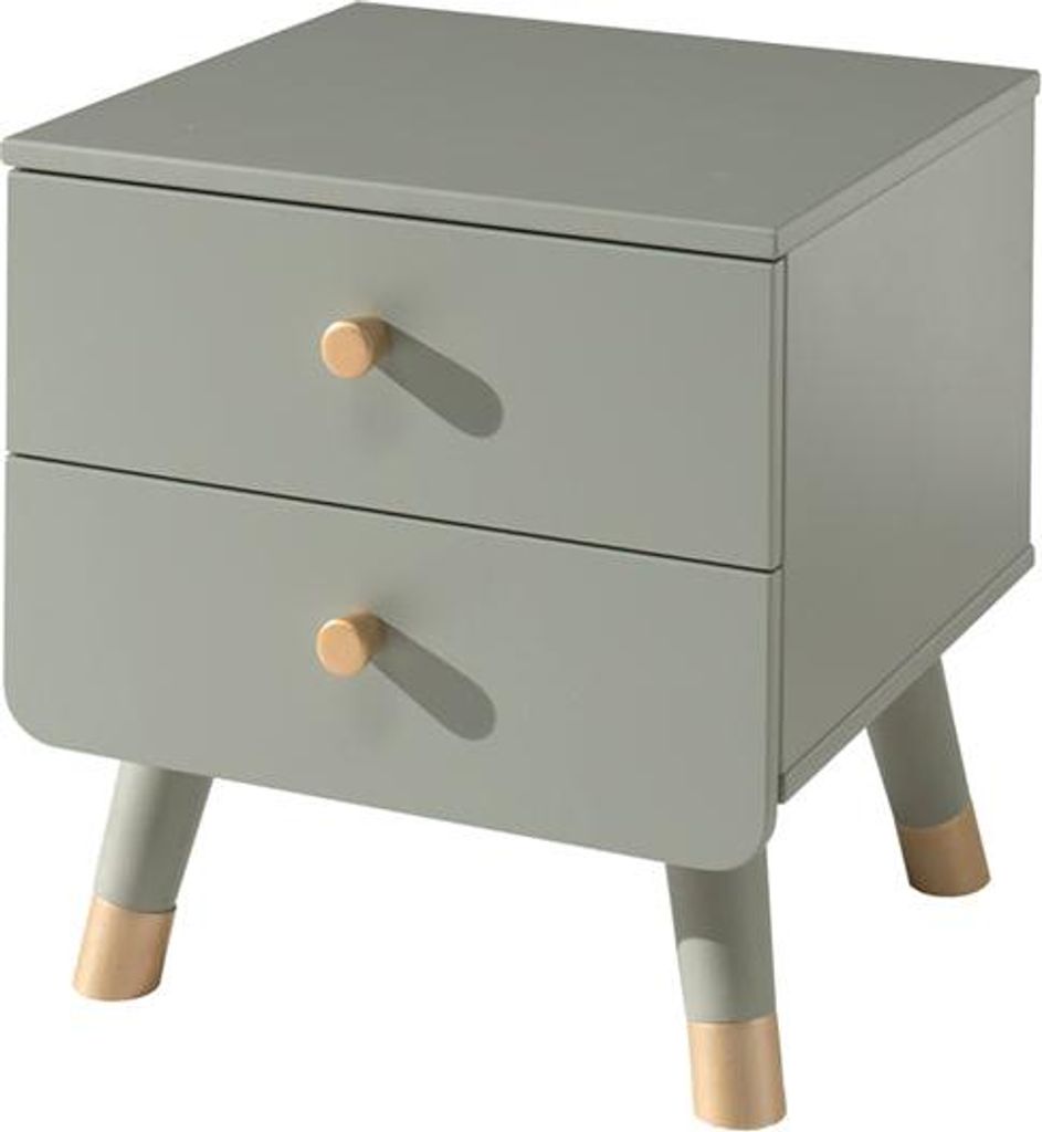 FURNLUX Nachttisch Billy Grün 44cm / Hauptfarbe: Grün / Abmessungen: 44 x 40 x 46 cm