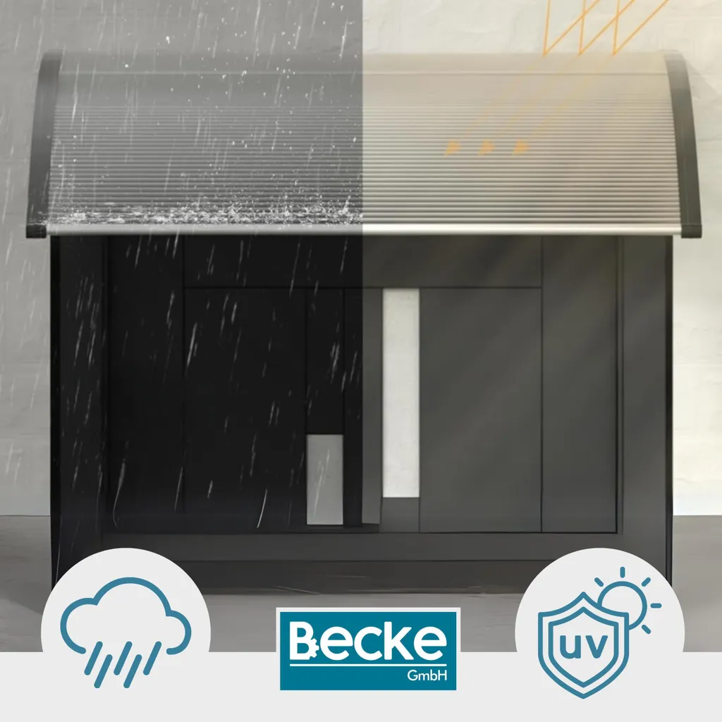 Marquise d'accueil 150x80 polycarbonate brun pour balcon et devanture - 14