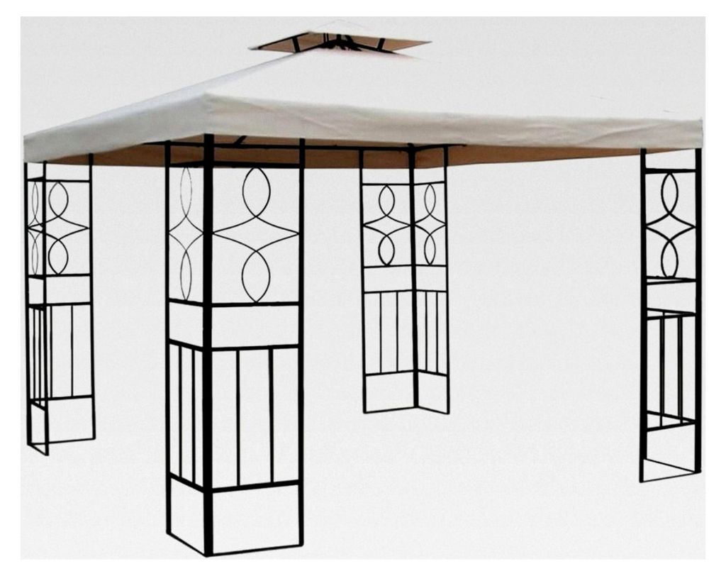 WASSERDICHTER Pavillon in BEIGE, Festzelt ROMANTIKA aus Metall mit wasserfestem Dach