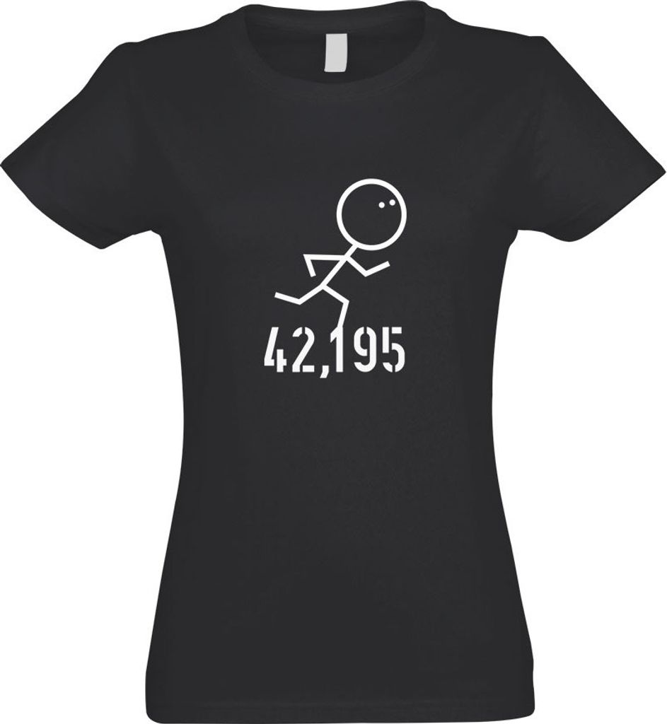 Kiwistar - T-Shirt tailliert - Damen - Graphit - 42,195 Lauf - mit Motiv Bedruckt - Funshirt Design - Sport - Freizeit - Damen - S