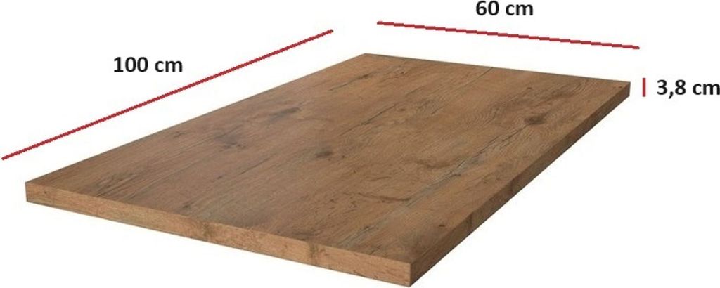 Arbeitsplatte 100 cm 38 mm Küchenzeile Küchenblock Eiche Lancelot Küche Vigo