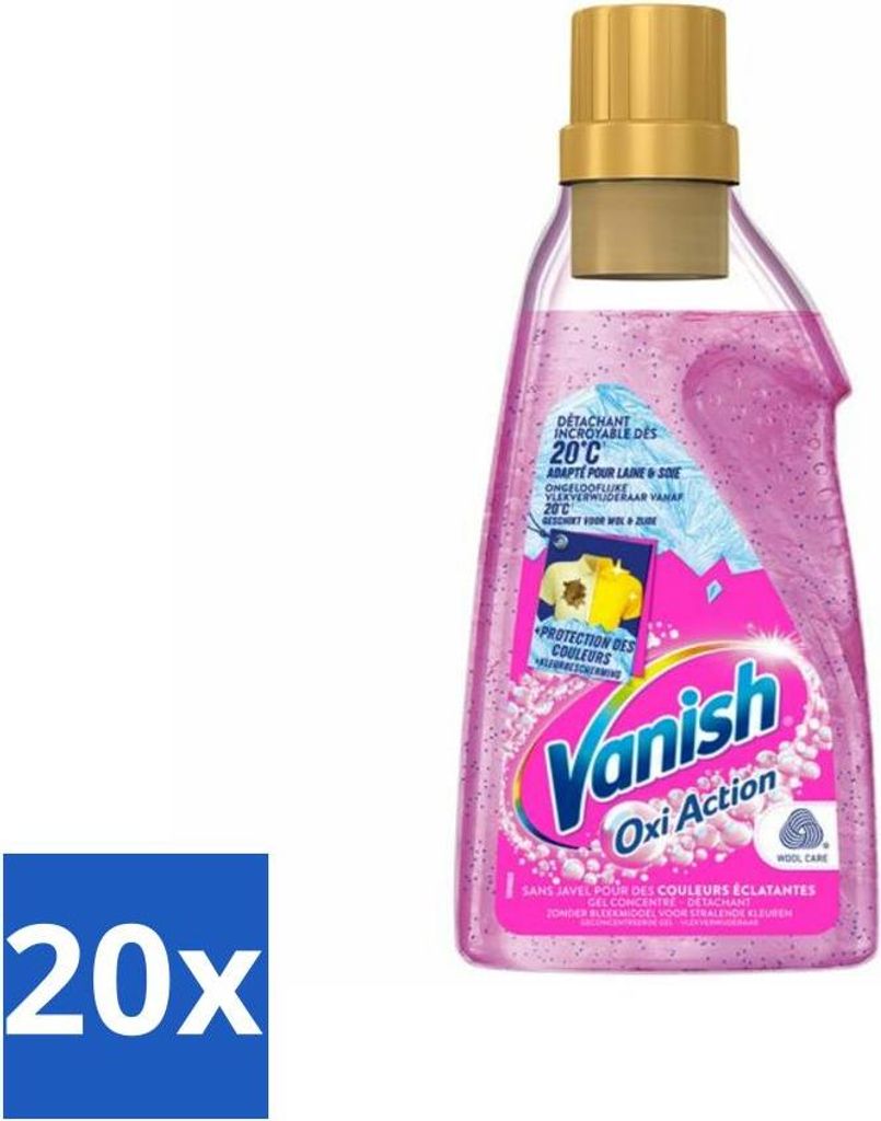 Vanish – Fleckenentferner – Oxi Action Wash Booster Gel – Für Buntwäsche – 750 ml - Vorteilspack - 20 Stücke