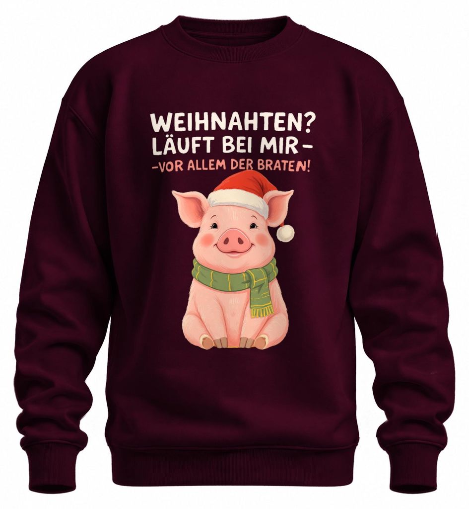 Kersttrui met een vrolijk varken, geschikt als cadeau, uni, Productafbeelding 