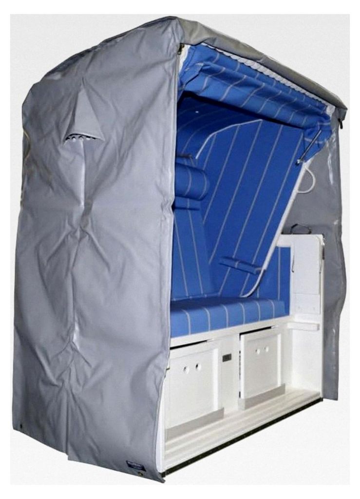 Schutzhülle für Strandkorb, grau, 2-Sitzer, 125 cm