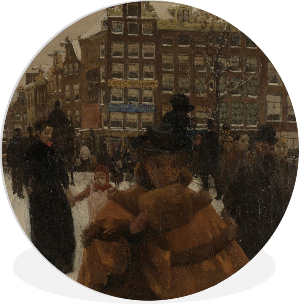 MuchoWow Rundes Wandbild - Runde Bilder Die Singelbrücke in der Paleisstraat in Amsterdam - Gemälde von George Hendrik Breitner Ø 60 cm Kreis ...