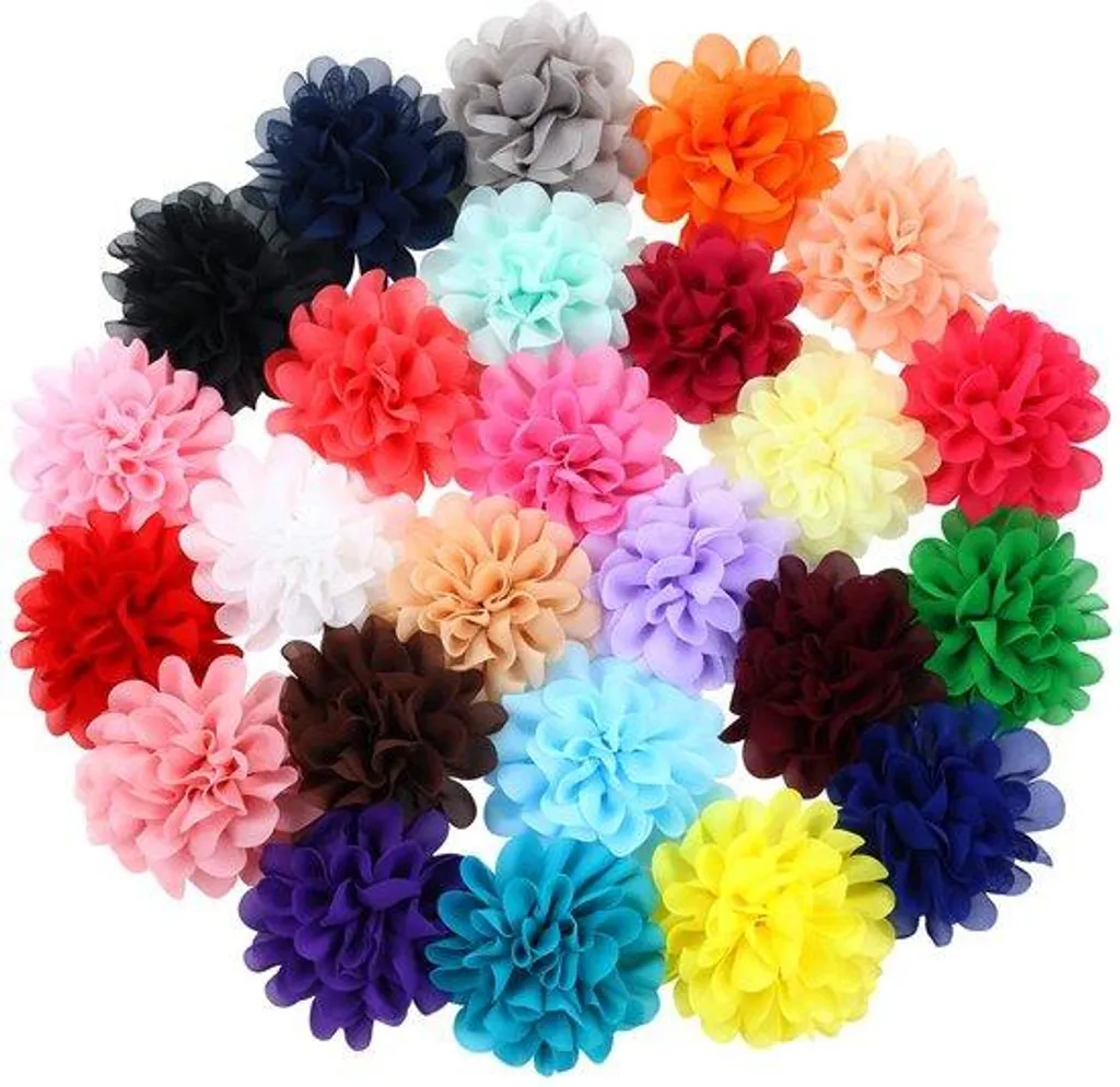 Barrettes anti-glisse fleurs en mousseline pour cheveux fins et bébés