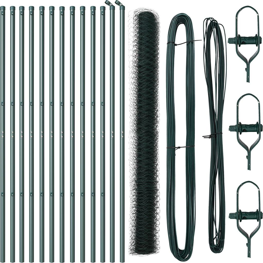 Möbel Zaun Set Set aus 2 Grün Metall 25m x 1.5m Langlebig Zaun Set - Zaunzubehör 3352686