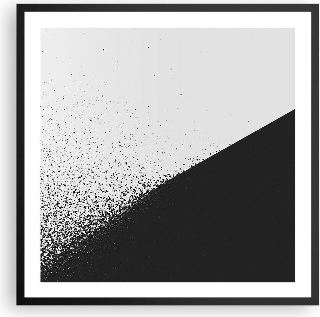 Gerahmtes Poster - Schwarzer Rahmen - Schwarzweiß Hintergrund Geometrie - 60x60 cm - Wand Bild - Wanddeko - Wandbilder - Kunstposter - Wandposter ...