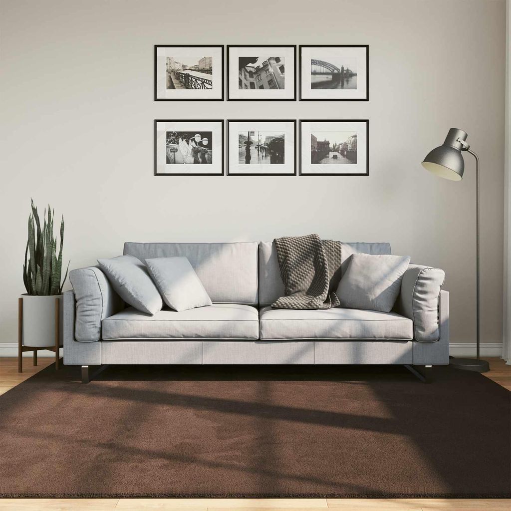 "Spring Sale"Teppich Wohnzimmer Schlafzimmer - Modern Stil - Bereichsteppiche - Quadratisch HUARTE Braun 200x200cm NEU689106 - Designerteppiche