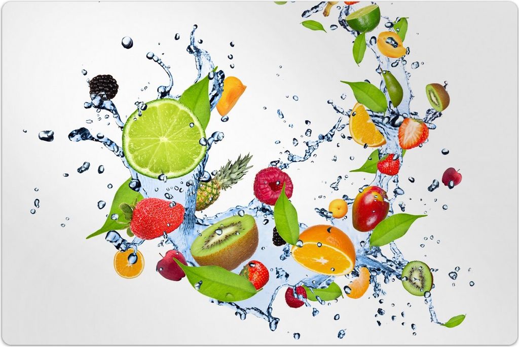 Küchenmatte 80x120 cm Vinylmatte Bodenmatte Dekoration - Splash Früchte Spritz
