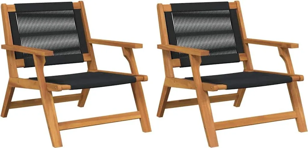 Meuble extérieur en acacia massif vidaXL noir, set de 2 pièces 78 cm