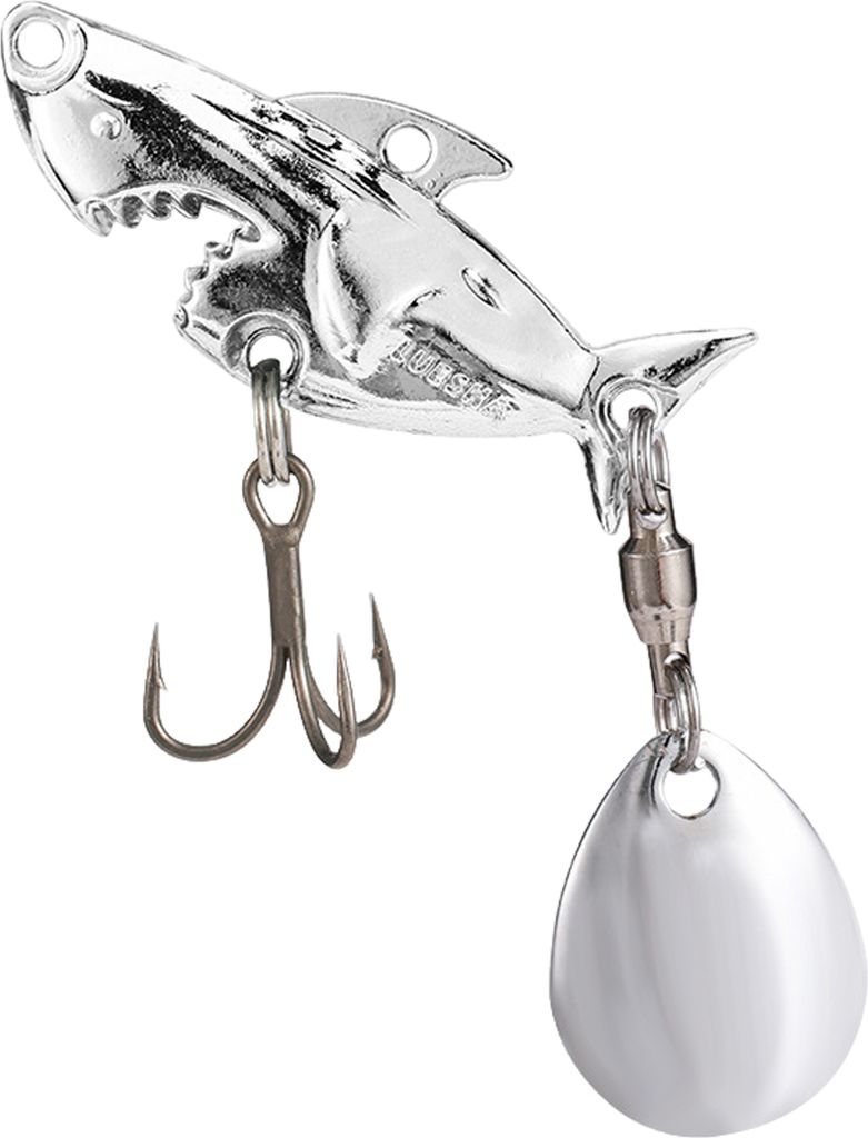 3,8 cm/10 g Metall-Haifisch-Angelköder mit Spinner-Pailletten-Drillingshaken, weit werfender künstlicher Hartköder, Süßwasser-/Salzwasser-Fore...