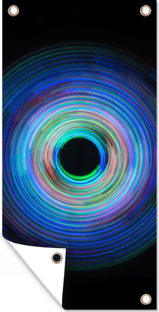 MuchoWow 80x160 cm Outdoor-Poster Gartendeko Sichtschutz Garten Poster für den Garten LED-Beleuchtung in Form eines Auges