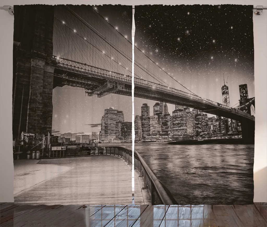 Rideau occultant Brooklyn Bridge pour chambre : décor New York 280x225
