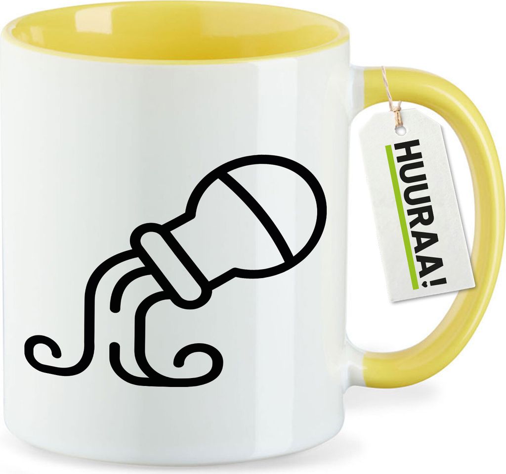 Huuraa Kaffeetasse Wassermann Sternzeichen Symbol 330ml Gelb Keramik Kaffeebecher Geschenkidee