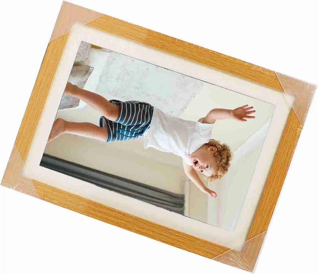 Cornice Legno per Foto e Pittura Bambini - Contenitore A4 Salva Spazio