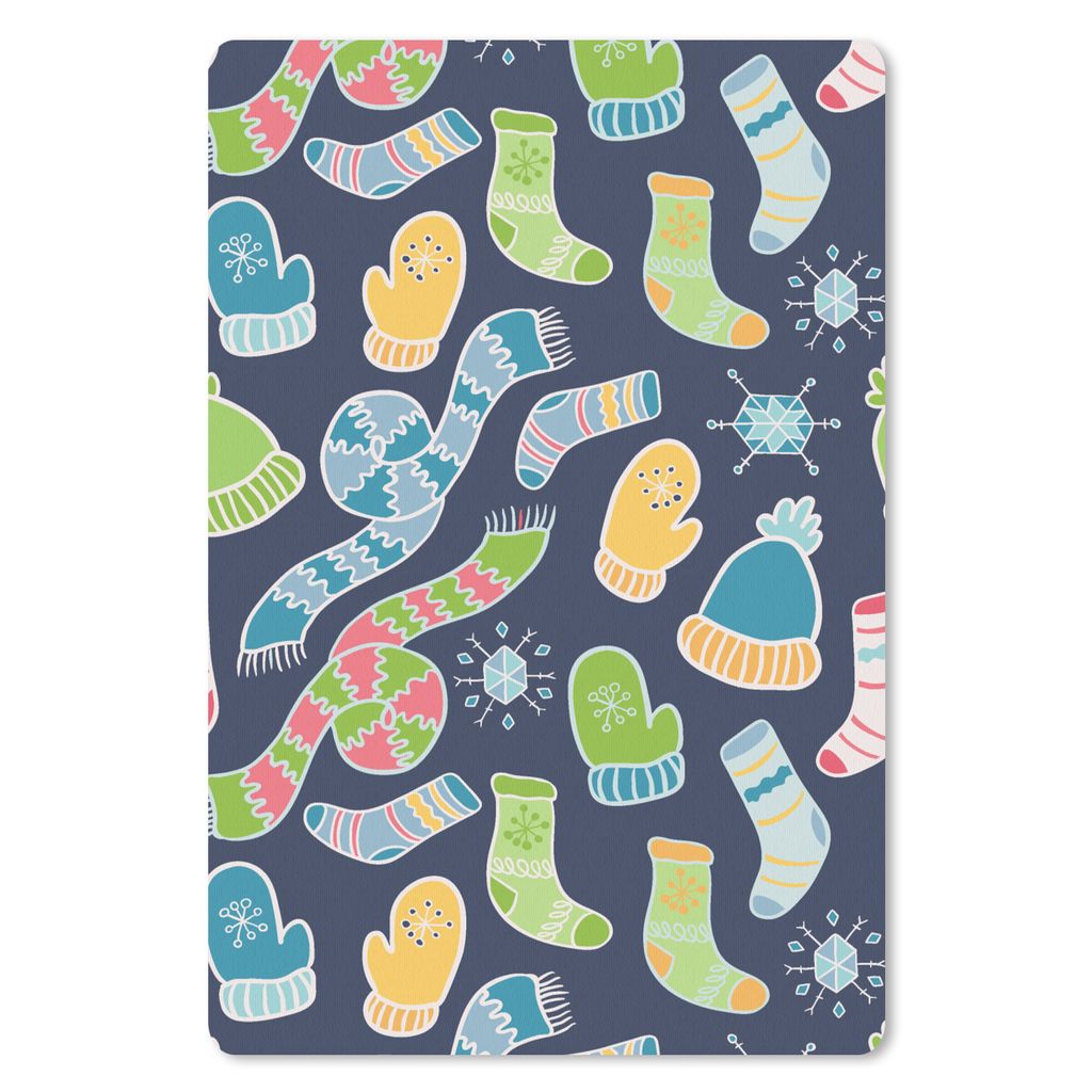 MuchoWow Mauspad Mousepad Schal - Handschuhe - Mütze - Regenbogen - Winter - Schnittmuster 18x27 cm - Mousepads - Maus Mat - Pad - Mausunterlage