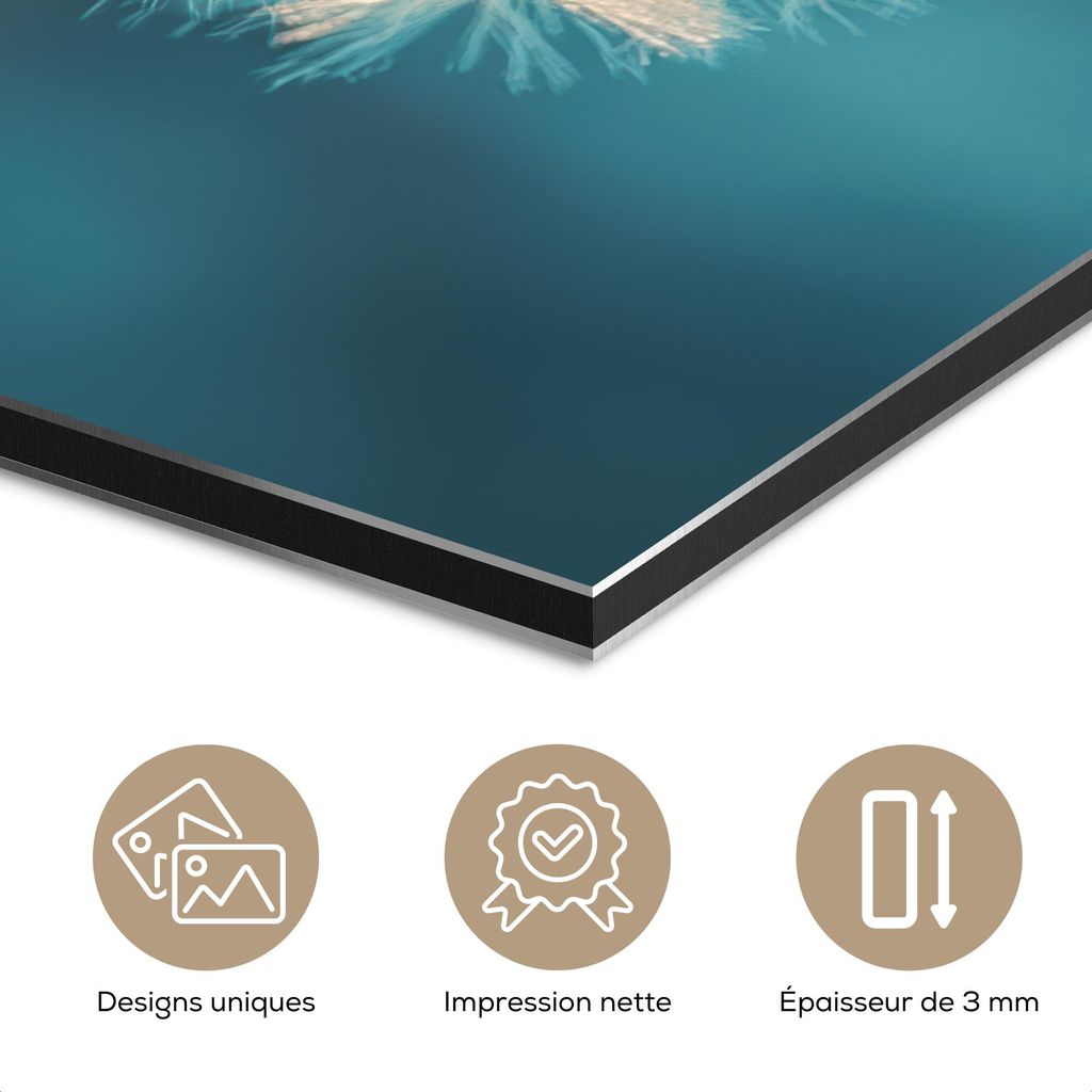 MuchoWow Wanddekoration Metall Metallbild Wandkunst 150x100 cm Löwenzahn - Natur - Blumen - Blau MuchoWow Aluminium Gemälde - Alu Dibond Bild