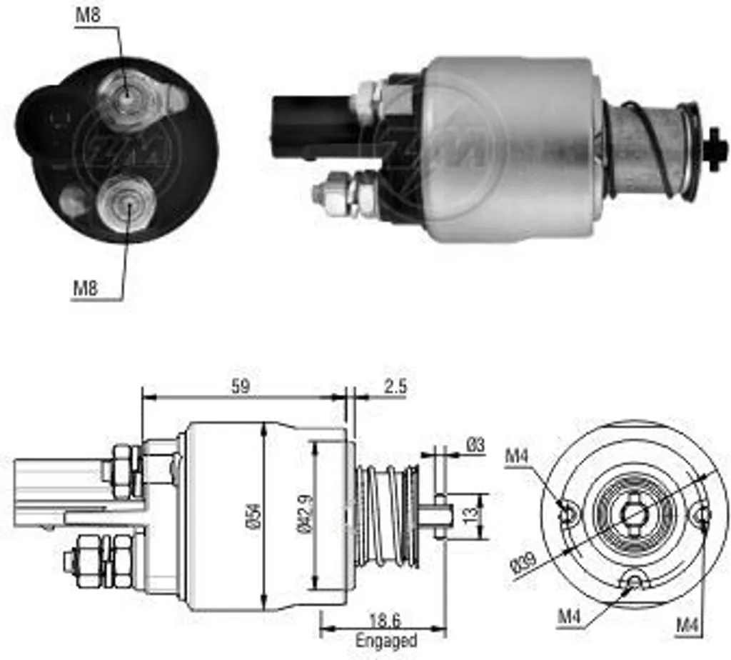 Magnetschalter Relais Démarreur ERA ZM1498 pour Seat Leon et VW Polo