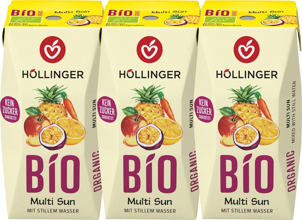 Jus de fruits pour l'école - Multi Sun avec eau plate 200ml Image du produit 