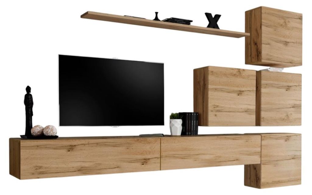 Meublorama AM-SWITCH 9-WT SW 9*7C/108KG, 1 Regale, 6 Tür(en), Braun, Mitteldichte Faserplatte (MDF), 400 mm, 3100 mm