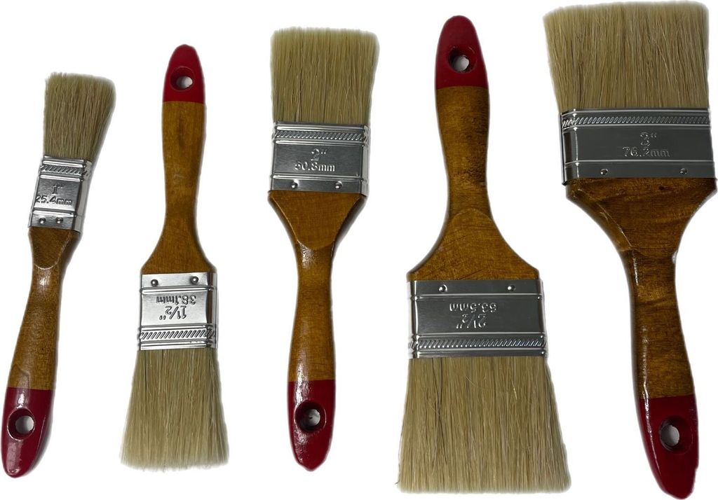 60 tlg Pinselset Lackpinsel 25/38/50/63/75mm Lasurpinsel Flachpinsel