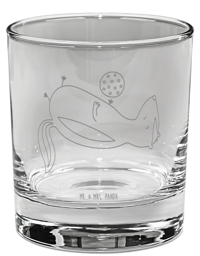 Mr. & Mrs. Panda Glas Stinktier Ball - Transparent - Geschenk, Wildtier, Weisheit, Cocktailglas, Skunk, Tumbler, Raubtier, Gin, gravur, Stinker, Lo...