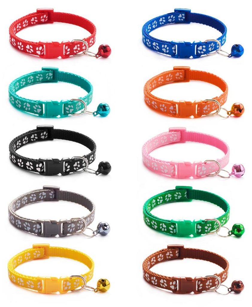 Welpen-Identifikationshalsbänder aus weichem Nylon, verstellbar, mit Sicherheitsverschluss, in Schwarz, Gelb, Rosa, Grau, Braun, Hellrot, Grasgrü...