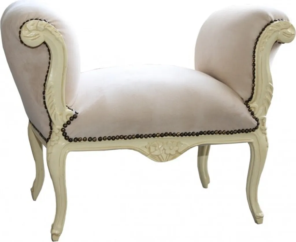 Tabouret Baroque Crème Capitonné Casa Padrino | Assise Velours